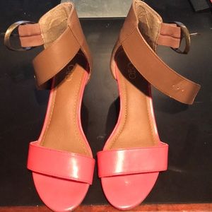 Coral wedge heels